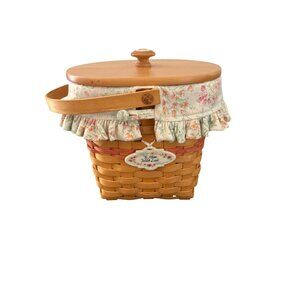 Longaberger Handcrafted Mothers Day Basket with Fabric liner, Insert and Tag